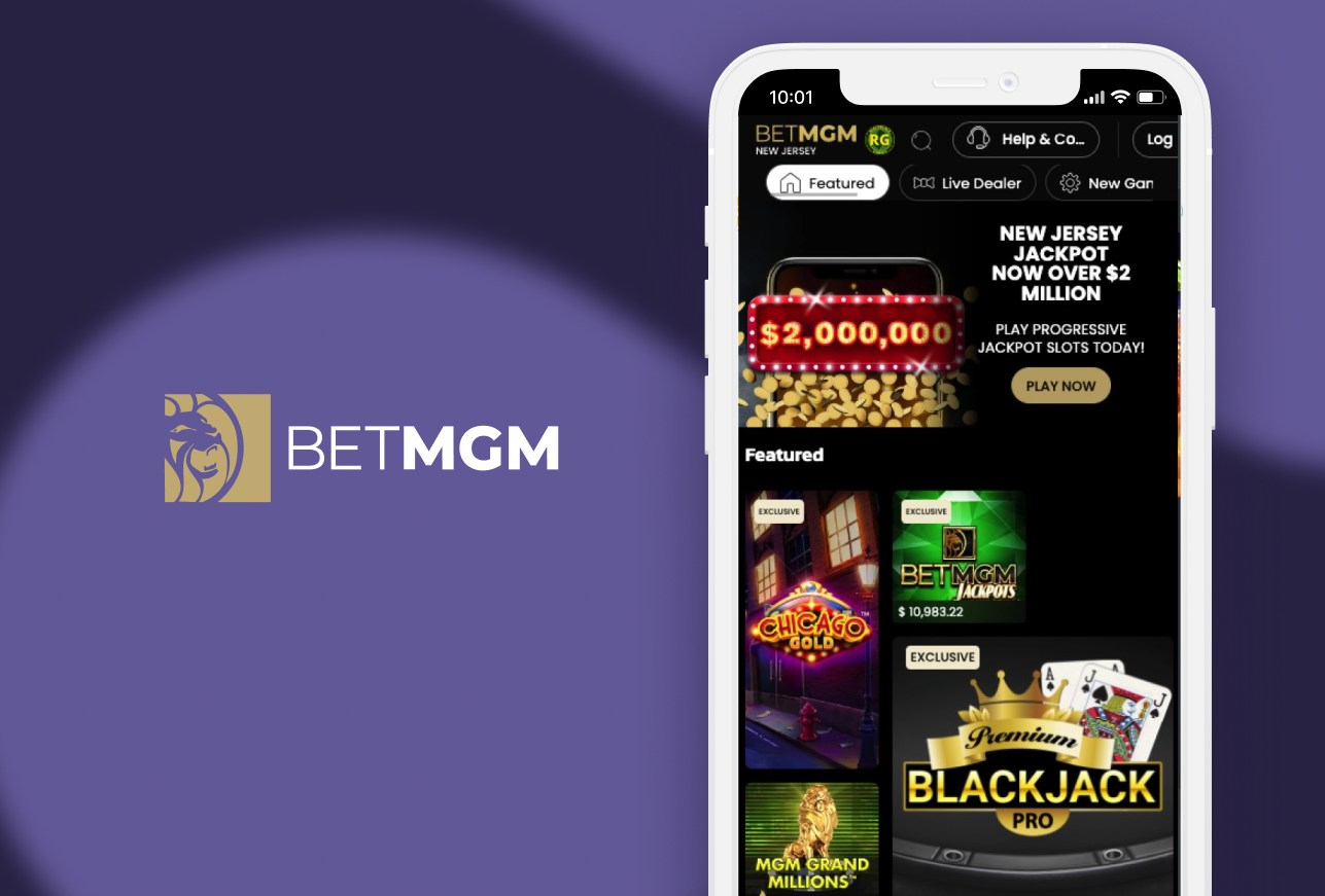 BetMGM casino homepage screenshot on a mobile device