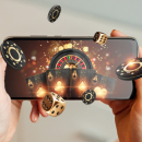 Mobile device with casino games and symbols