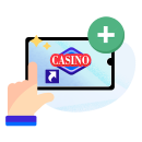 Shortcut to casino on mobile device screen