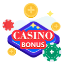 Casino symbols decorating casino bonus text
