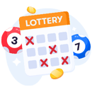 lottery ticket and numbered balls