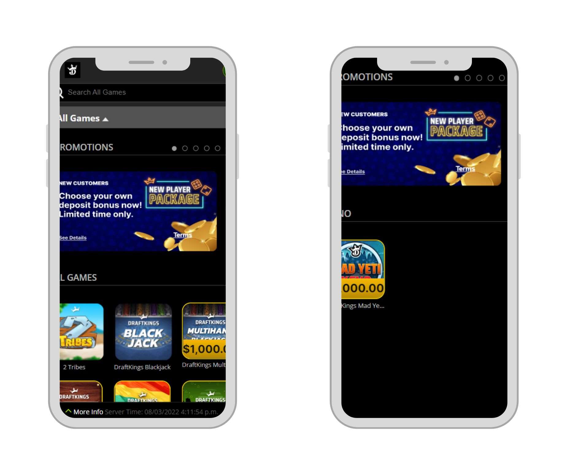 Draftkings Online Casino Mobile Screenshots