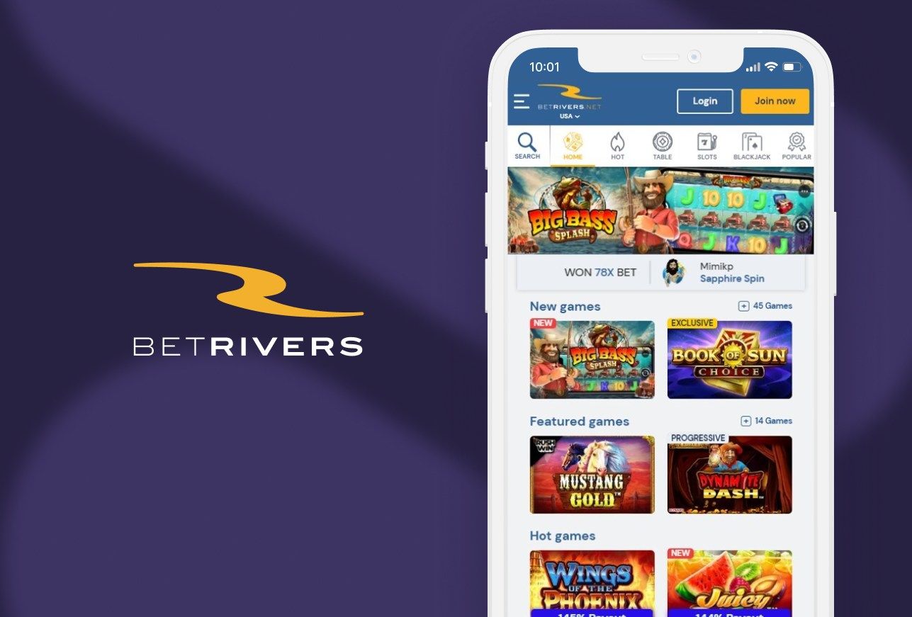 BetRivers social casino showing on a mobile device