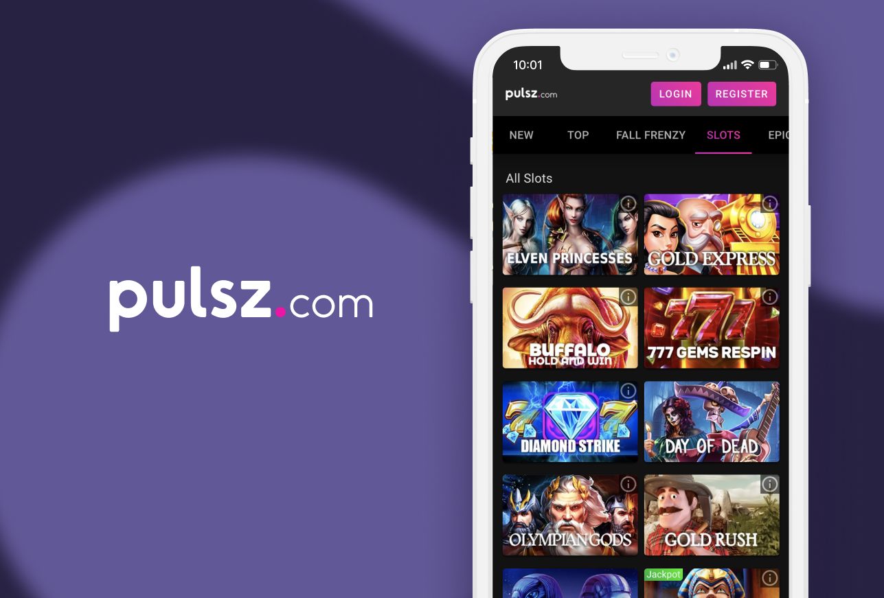 Pulsz casino showing on mobile device